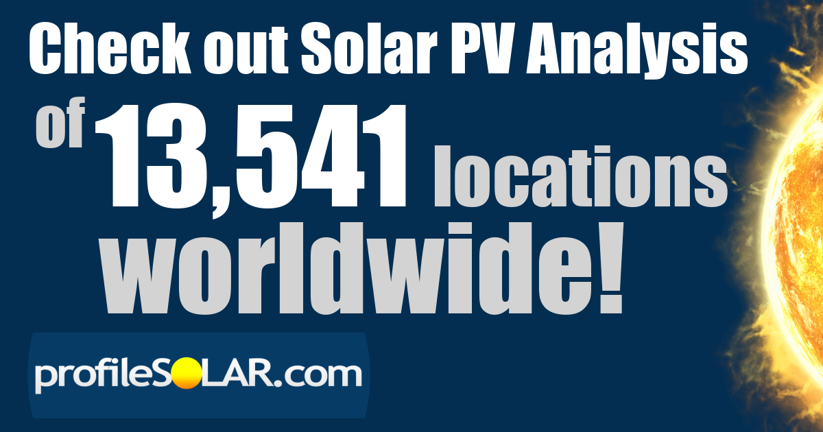 Worldwide Solar PV Analysis of 13,538 Locations