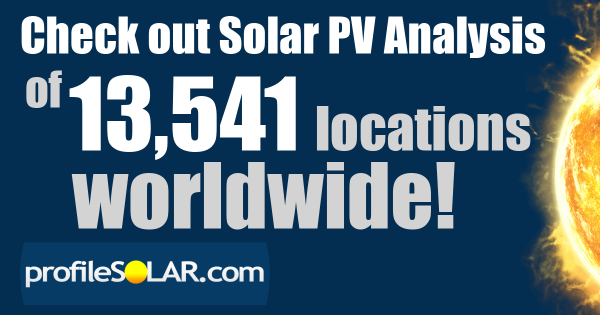 Worldwide Solar PV Analysis of 4,528 Locations